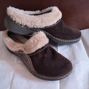 BareTraps Brown Leather Clogs, Size 9.5